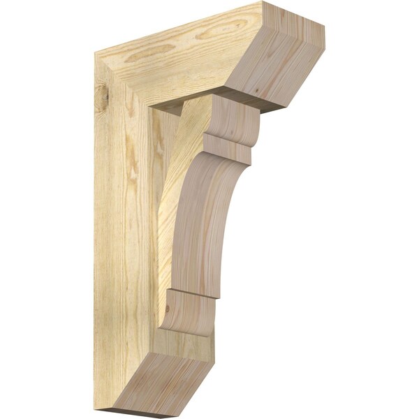 Ekena Millwork Olympic Slat Rough Sawn Bracket w/ Offset Brace, Douglas Fir, 8"W x 18"D x 30"H BKT0806X18X30OLY06RDF - main